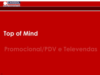 Top of Mind
Promocional/PDV e Televendas
45
 