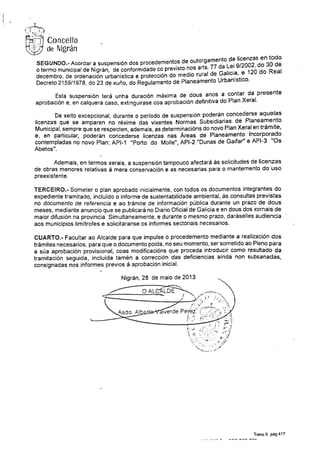 Proposta da alcaldía PXOM Nigrán 2013