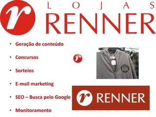 Geração de conteúdo Concursos Sorteios E-mail marketing SEO – Busca pelo Google Monitoramento 