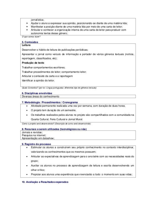 Projeto Carta do Leitor