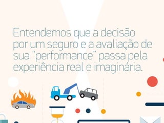 Entendemos que a decisão
por um seguro e a avaliação de
sua “performance” passa pela
experiência real e imaginária.
 