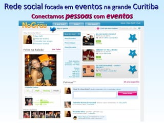 Rede social   focada em   eventos   na grande   Curitiba   Conectamos  pessoas  com  eventos 