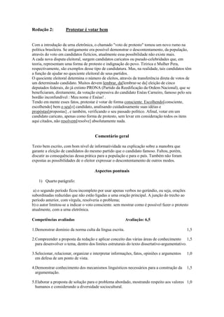 Propostas avaliadas