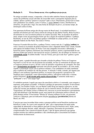 Propostas avaliadas