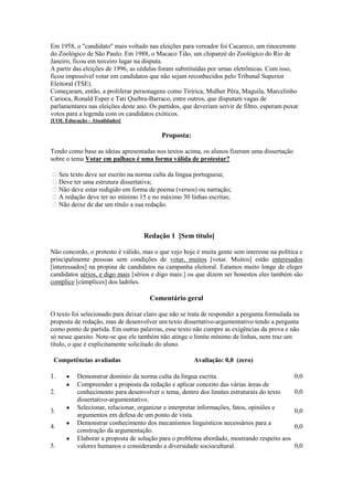 Propostas avaliadas 1º e 2º tiririca