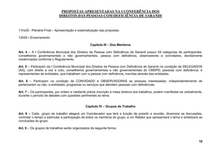 Propostas da conferencia dos deficientes 2010