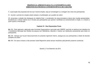 Propostas da conferencia dos deficientes 2010