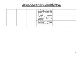 Propostas da conferencia dos deficientes 2010