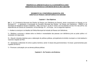Propostas da conferencia dos deficientes 2010