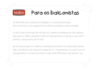 Proposta para promoção de vendas - Sestini