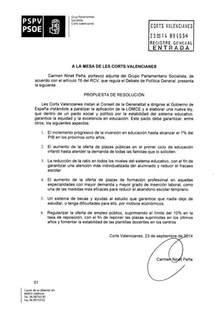 Propostes Grup Socialista