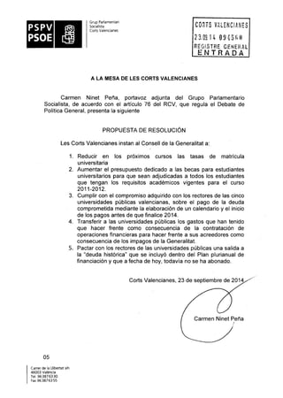 Propostes Grup Socialista