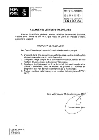 Propostes Grup Socialista