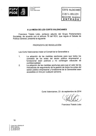 Propostes Grup Socialista