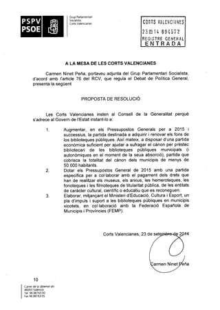 Propostes Grup Socialista