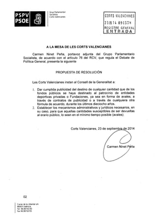 Propostes Grup Socialista