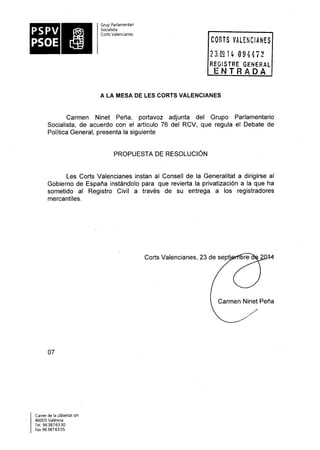 Propostes Grup Socialista