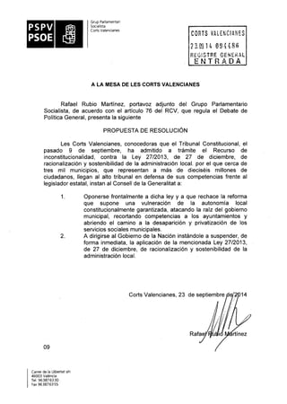 Propostes Grup Socialista