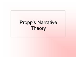 Propp’s Narrative
Theory
 