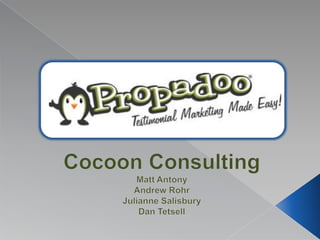 Cocoon Consulting Matt Antony Andrew Rohr Julianne Salisbury Dan Tetsell 