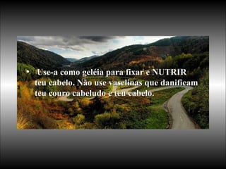 Use-a como geléia para fixar e NUTRIR teu cabelo. Não use vaselinas que danificam teu couro cabeludo e teu cabelo.  