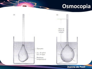 Joanna de Paoli
(UFPR/2013) Em festas e churrascos em família, é costume
usar geleiras de isopor para resfriar bebidas enlatadas ou
engarrafadas. Para gelar eficientemente, muitas pessoas
costumam adicionar sal e/ou álcool à mistura gelo/água. A
melhor eficiência mencionada se deve ao fato de que a
presença de sal ou álcool:
a) aumenta a taxa de transferência de calor.
b) abaixa a temperatura do gelo.
c) aumenta a temperatura de ebulição.
d) abaixa a temperatura de fusão.
e) abaixa a dissipação de calor para o exterior.
Exercício 12
 