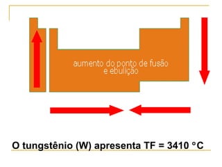 O tungstênio (W) apresenta TF = 3410 °C
 