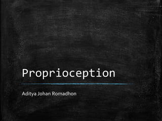 Proprioception
Aditya Johan Romadhon
 