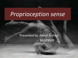 Proprioception sense


   Presented by :Adeel Arshad
                 bb103009
 