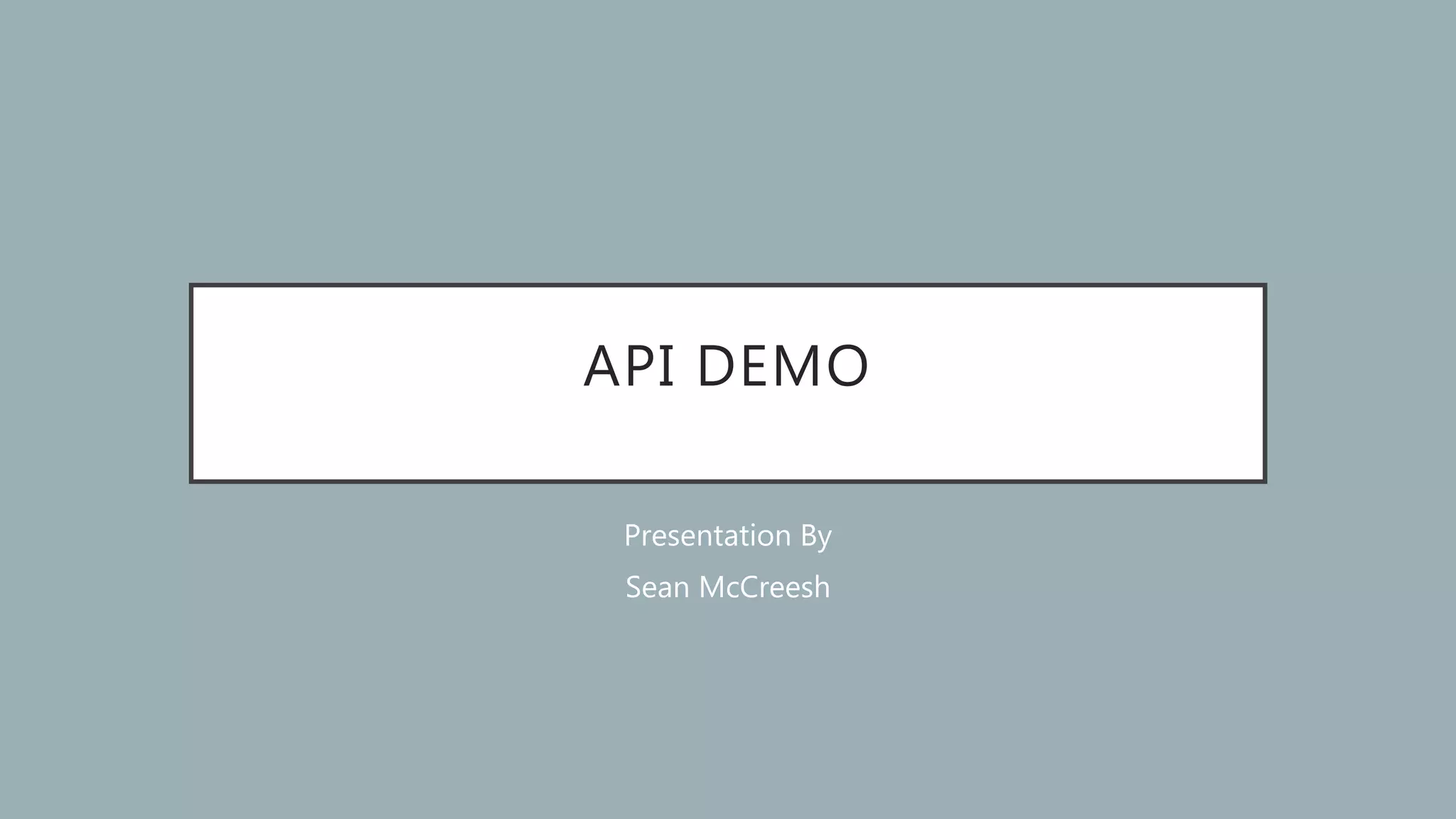 Pro project presentation api demo | PPTX