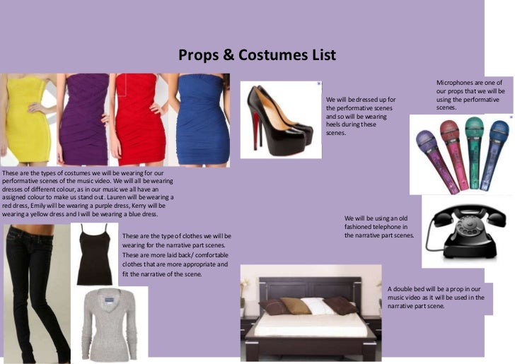 Props + costume list