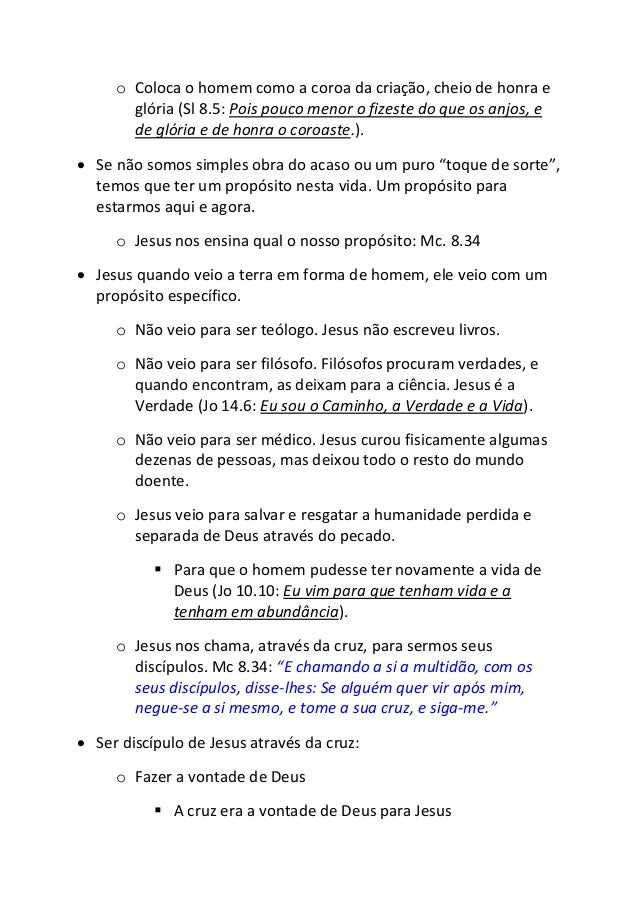 Propósito De Deus Para O Homem O propósito de Deus para o Homem