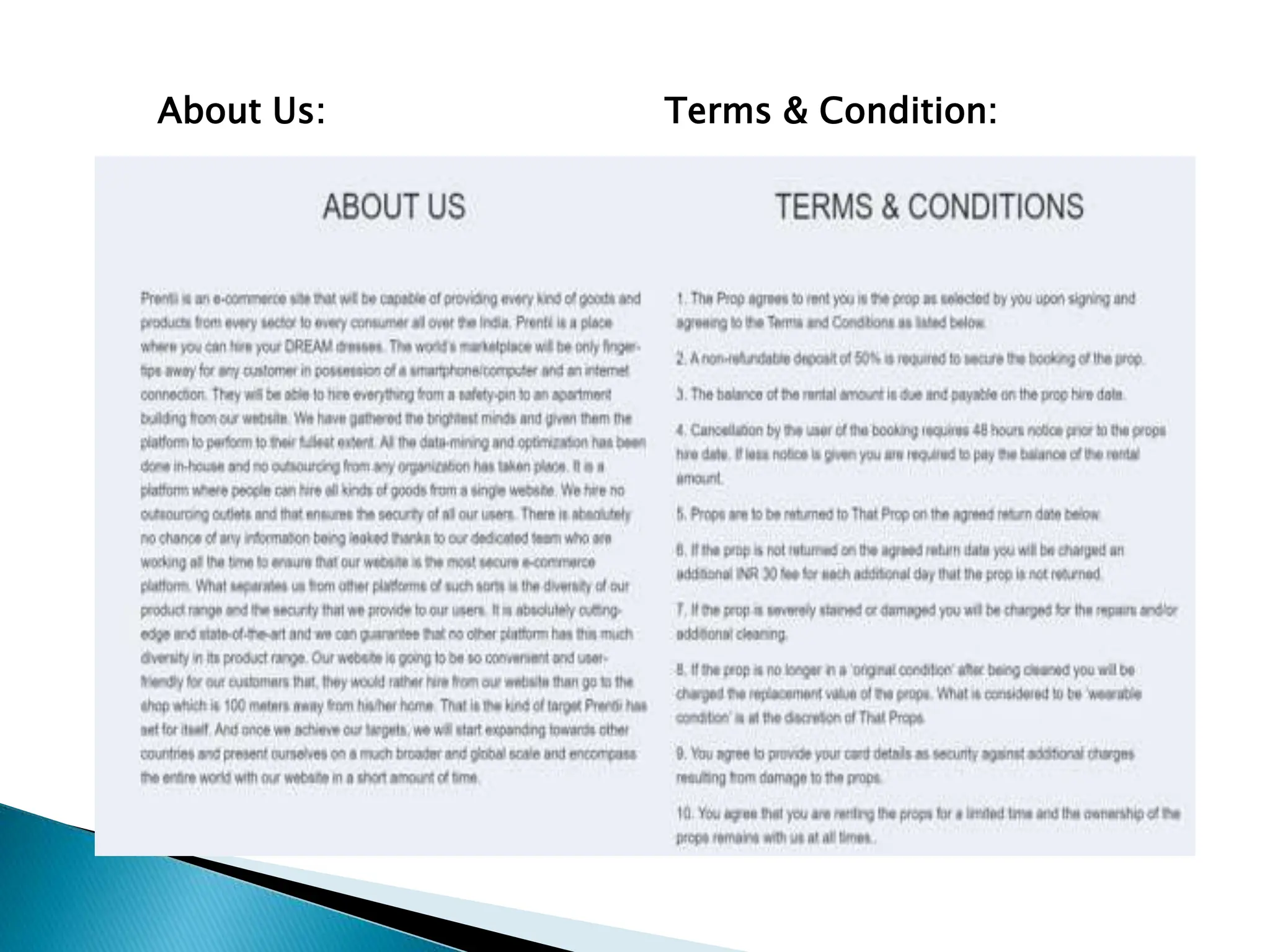 About Us: Terms & Condition:
 