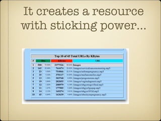 It creates a resource
with sticking power...
 
