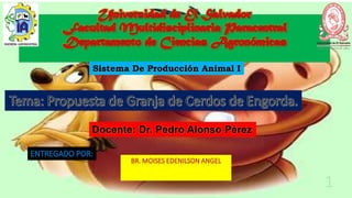 Sistema De Producción Animal I
Docente: Dr. Pedro Alonso Pérez
 