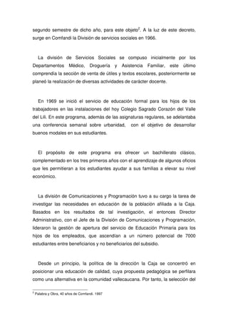 Propuesta Pedagogica De Comfandi