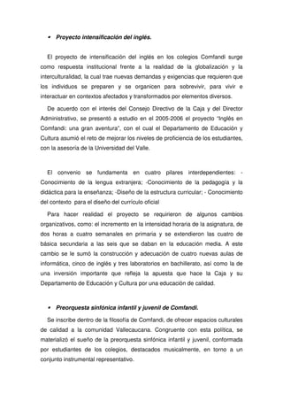 Propuesta Pedagogica De Comfandi