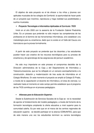 Propuesta Pedagogica De Comfandi