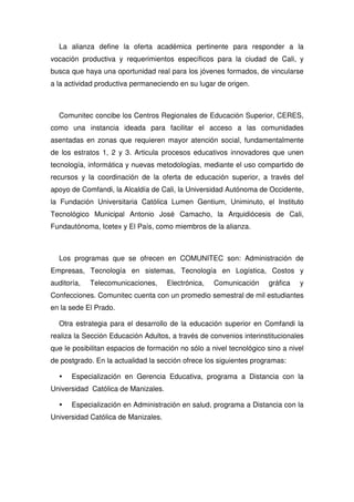 Propuesta Pedagogica De Comfandi