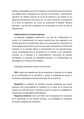 Propuesta Pedagogica De Comfandi