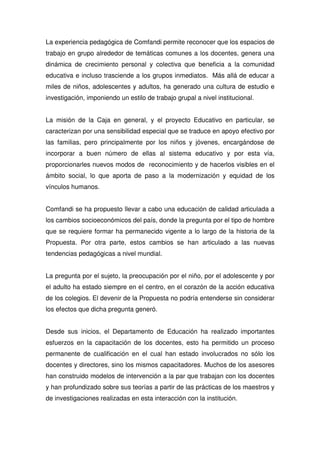 Propuesta Pedagogica De Comfandi