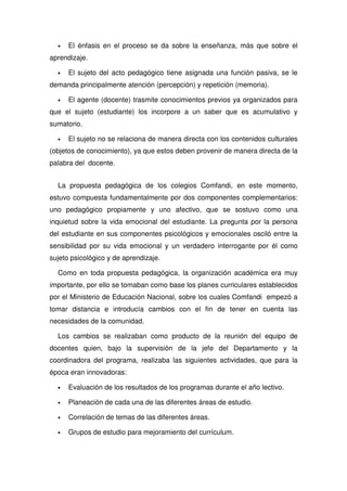 Propuesta Pedagogica De Comfandi