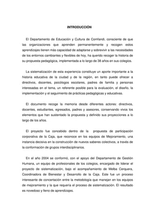 Propuesta Pedagogica De Comfandi