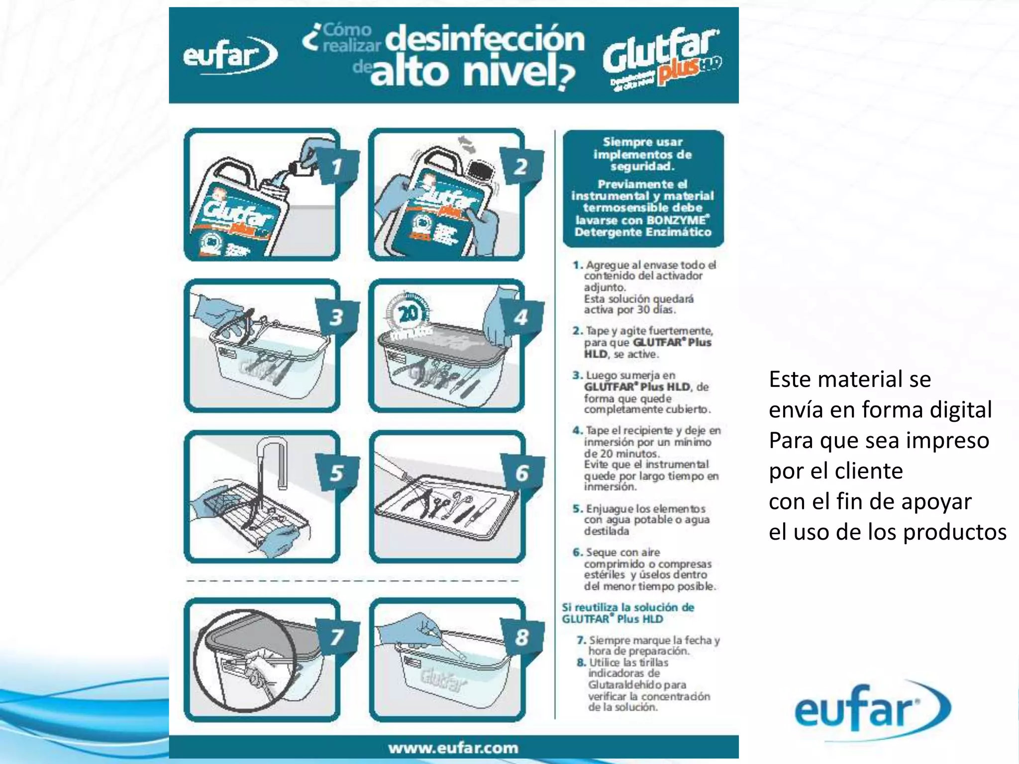 Este material se
envía en forma digital
Para que sea impreso
por el cliente
con el fin de apoyar
el uso de los productos
 