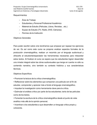 Propuesta cinematográfica