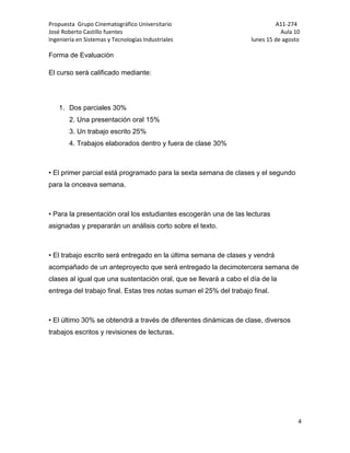 Propuesta cinematográfica