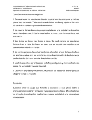 Propuesta cinematográfica