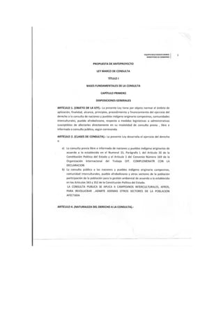 Propuesta de anteproyecto ley marco de consulta gubernamental