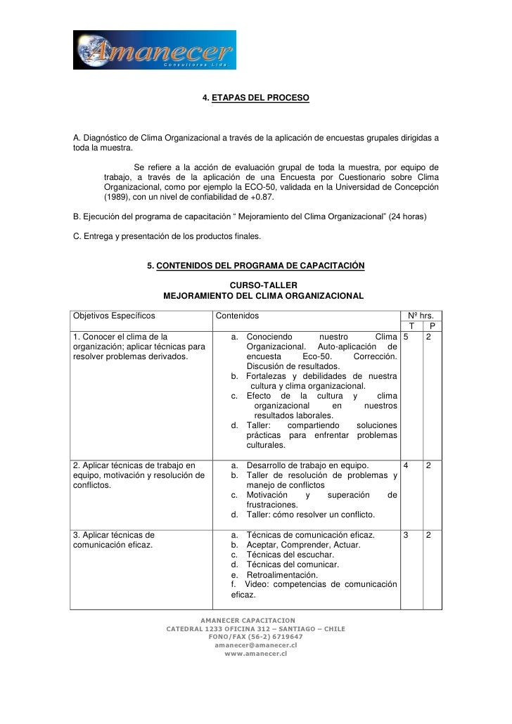 Propuesta de mejoramiento clima laboral