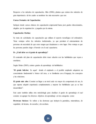 Propuesta de un plan de capacitación | DOCX